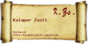 Kalaper Zsolt névjegykártya